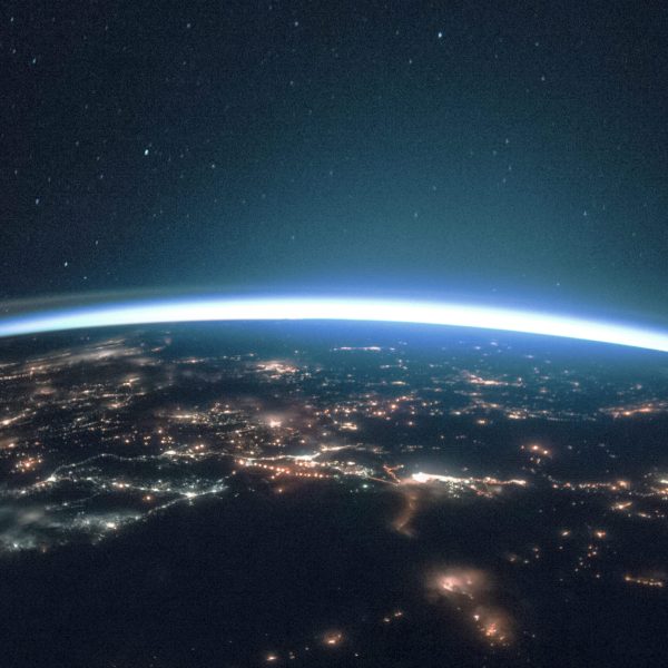 Digital world banner background, remixed from public domain by N