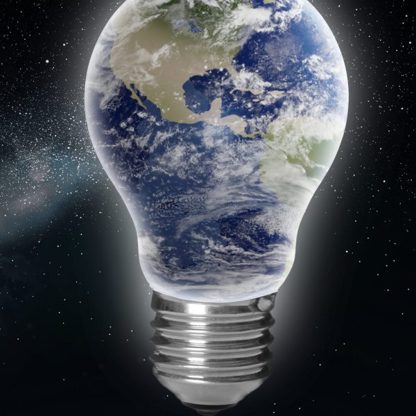 New modern light bulb isolated on white